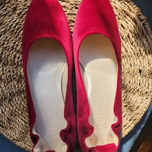 Everlane Women's Red Suede Flats